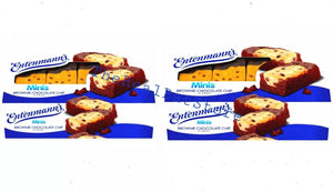 2 Entenmann's Minis Brownie Chocolate Chip Cakes 8 count