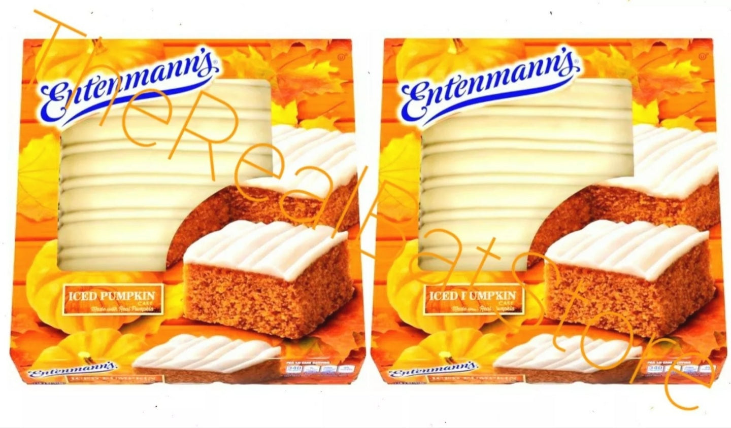 2 Entenmann's Iced Pumpkin Cake 18oz